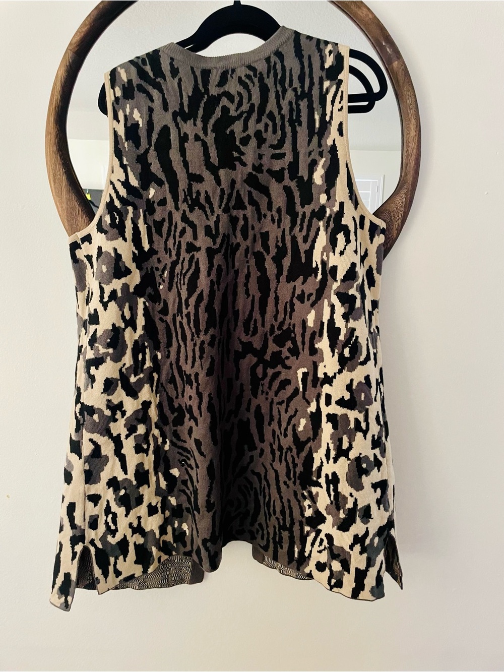 Susan Graver Neutral Animal-Pattern Open Front Vest - Picture 4 of 4